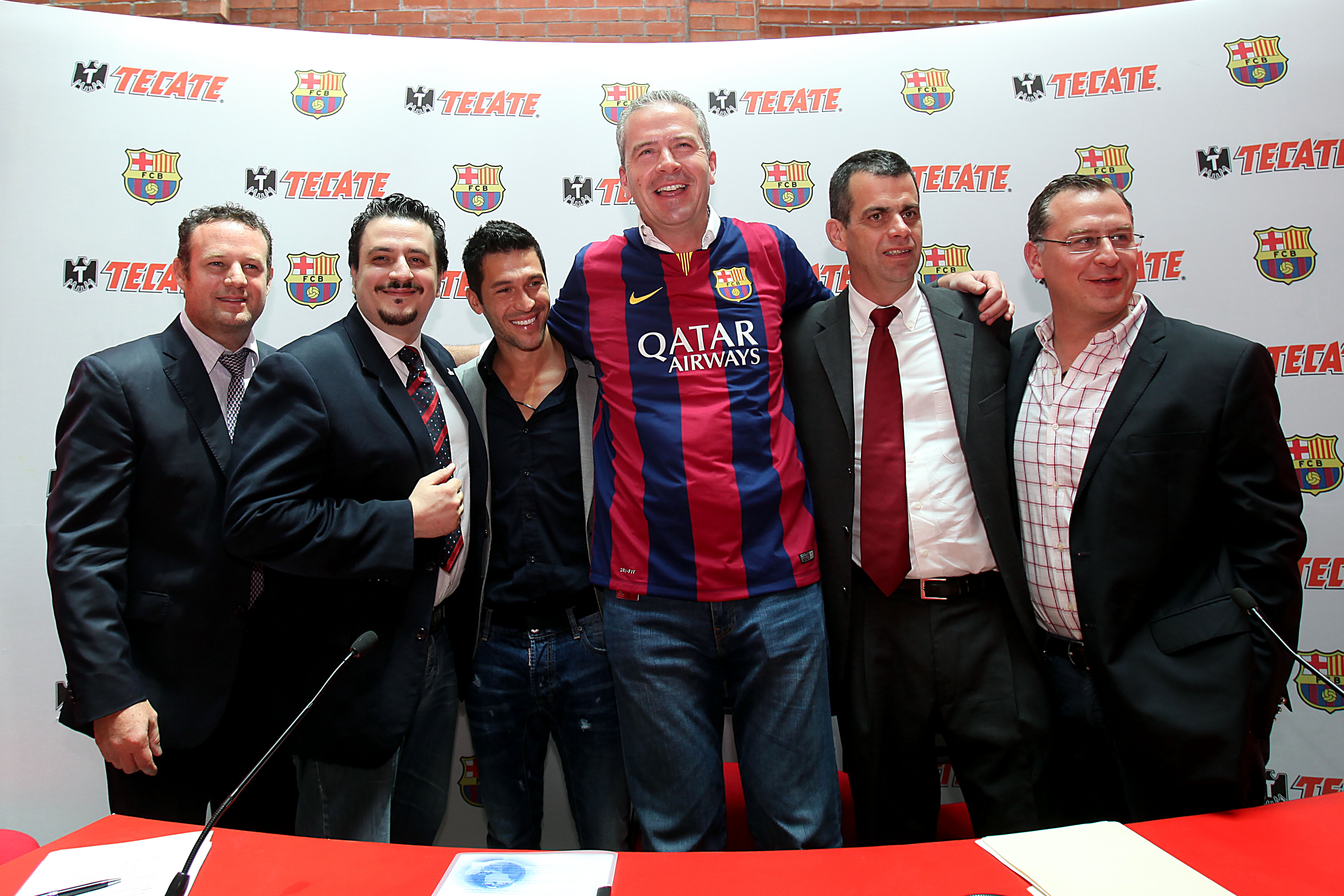 Marc Busain CEO de Cuauhtémoc Moctezuma, Directivos de Tecate, FC Barcelona y la Leyenda Luis García Sanz