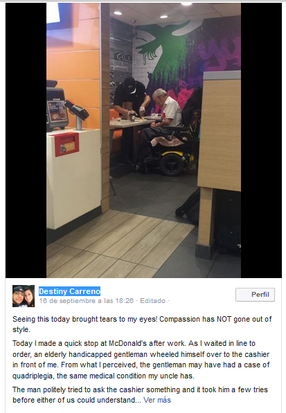 McDonalds de Chicago. Foto Facebook Destiny Carreno