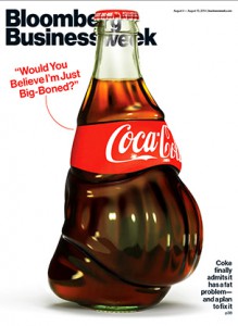 La portada de la conocida revista caricaturizó el 'gordo problema' de la empresa internacional de refrescos. Imagen: BusinessWeek