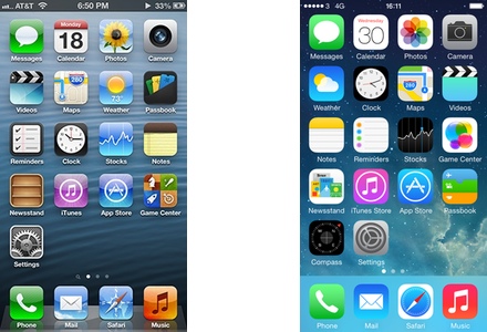 iOS 6 versus iOS 7