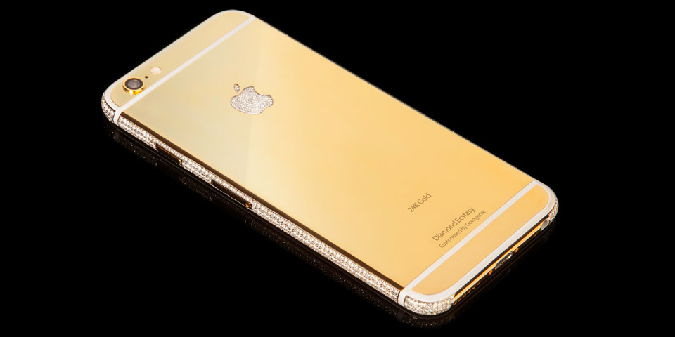iPhone 6 de oro y diamantes