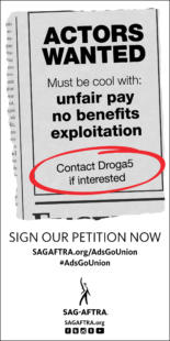 El banner parte de la campaña contra Droga5. Fuente: SAG.