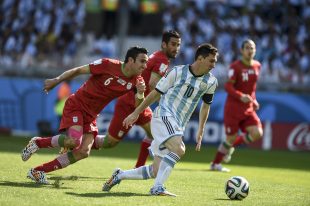 Belo Horizonte Brazil - June 21 2014: Lionel MESSI of Argentina during the FIFA 2014 World Cup. Argentina is facing Iran in the Group F at Minerao Stadium