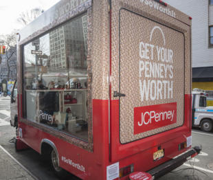New York NY USA - March 2 2016: JCPenney pop-up game truck in NYC during JC Penney 'Get Your Penney's Worth' Campaign Launch at Union Square Manhattan.